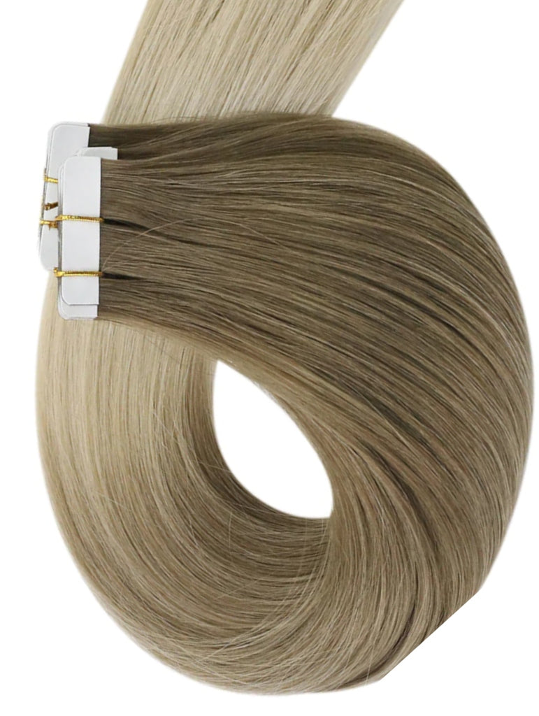 #10/613/60 ASH BLONDE LIGHT BLONDE BALAYAGE TAPE HAIR EXTENSIONS