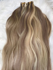 light ash brown blonde tape hair extensions