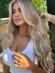 #10/613 Cool Brown & Blonde Highlight Invisible Tape Hair Extensions - Pure Tape Hair Extensions