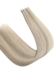 #10/613 Cool Brown & Blonde Highlight Invisible Tape Hair Extensions - Pure Tape Hair Extensions