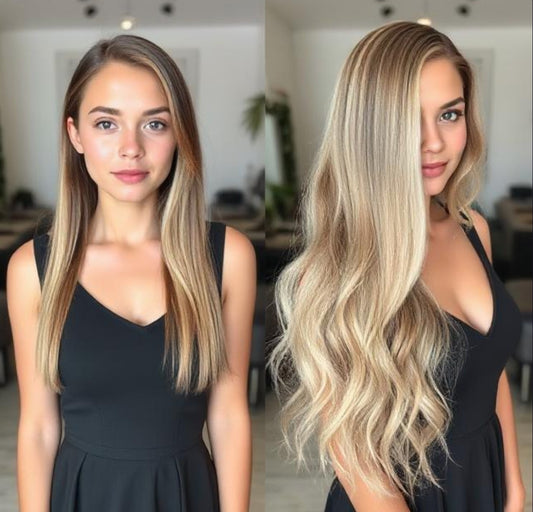 #14/18/14 "IBIZA BLONDE" ASH BLONDE BLONDE BALAYAGE TAPE HAIR EXTENSIONS