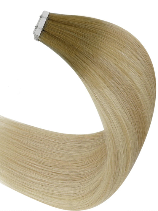 #14/22 "HAVANA" BLONDE HIGHLIGHT BALAYAGE TAPE HAIR EXTENSIONS