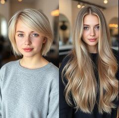 #14 "BUTTERSCOTCH BLONDE" CARAMEL BLONDE TAPE HAIR EXTENSIONS