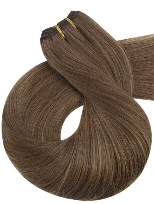 #17 ASH BROWN REMY WEFT HAIR EXTENSIONS