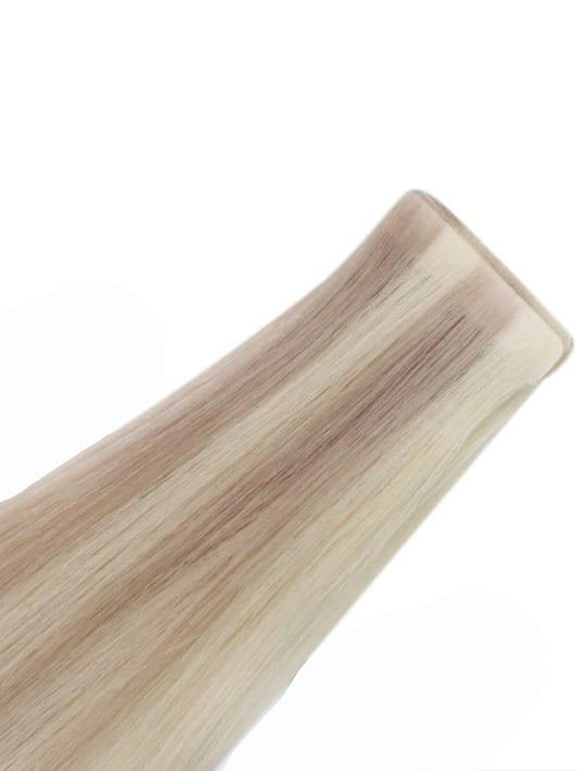 #613/ 16 vanilla blonde highlight  invisible  tape hair extensions