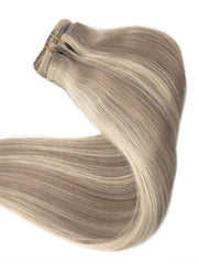 #18/613 DARK ASH BLONDE HIGHLIGHT CLIP IN 150 GRAMS HAIR EXTENSIONS