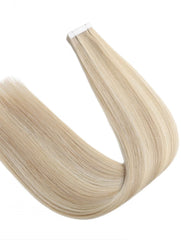 #18H/613 Dark Blonde Highlight Invisible Tape Hair Extensions