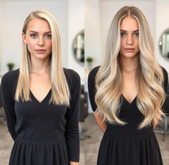 #18/613 "RHODEO DRIVE" ASH BLONDE ROOT BALAYAGE HAIR EXTENSIONS 