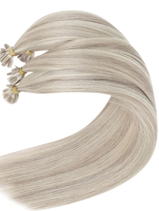 #18/613 ash blonde highlight nail tip virgin remy keratin bond