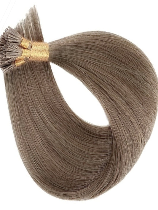 #18 smoky dark blonde i tip hair extensions