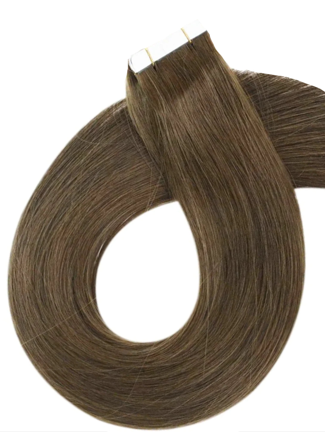 Ash brown tape hair extensions