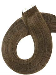 Ash brown tape hair extensions