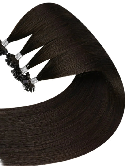 #1B NATURAL BLACK NAIL KERATIN BOND HAIR EXTENSIONS