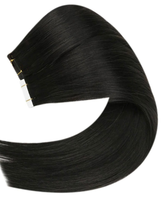 #1B DARKEST BROWN BABYLIGHT TAPE HAIR EXTENSIONS