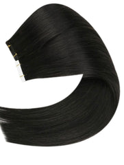 #1B DARKEST BROWN NATURAL BLACK TAPE HAIR EXTENSIONS