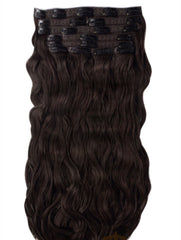 #2  DARK BROWN WAVY CLIP IN HAIR EXTENSIONS