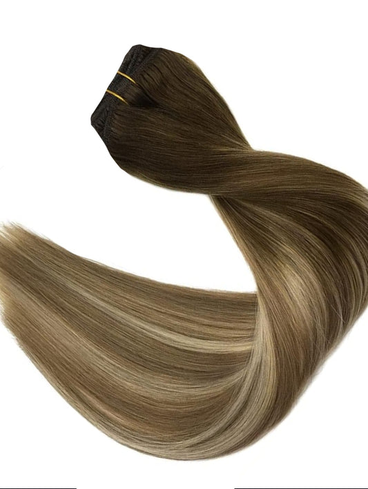 #1B/6/10 "RIVIERA" BROWN ROOT BALAYAGE CLIP IN BALAYAGE