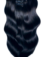 #1 BLACK EXTRA THICK CLIP IN HAIR EXTENSIONS