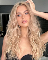 #27/22 "SUNSET BLONDE" HIGHLIGHTED KERATIN BOND HAIR EXTENSIONS