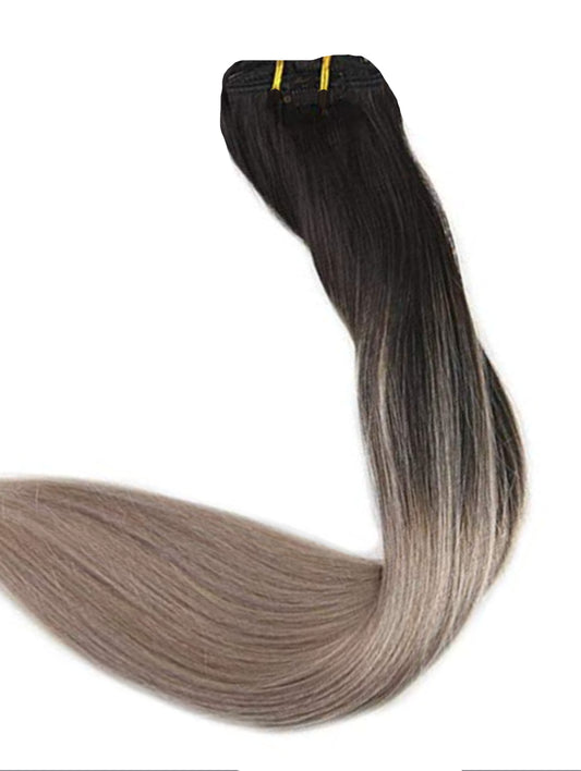 #1b/18 DARK BROWN DARK ASH BLONDE BALAYAGE WEFT