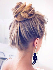 caramel blonde 100% human hair messy bun scrunchie chignon 