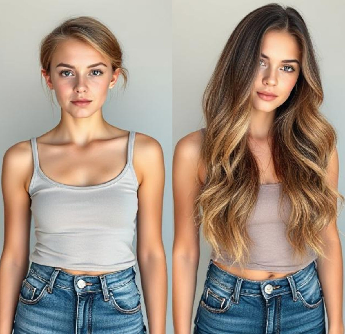 #2/16/14 "SUNDAZE" BROWN TO CARAMEL BALAYAGE TAPE HAIR EXTENSIONS