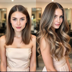 #10/18/16 "TANNED MOCHA" CARAMEL BALAYAGE TAPE HAIR EXTENSIONS