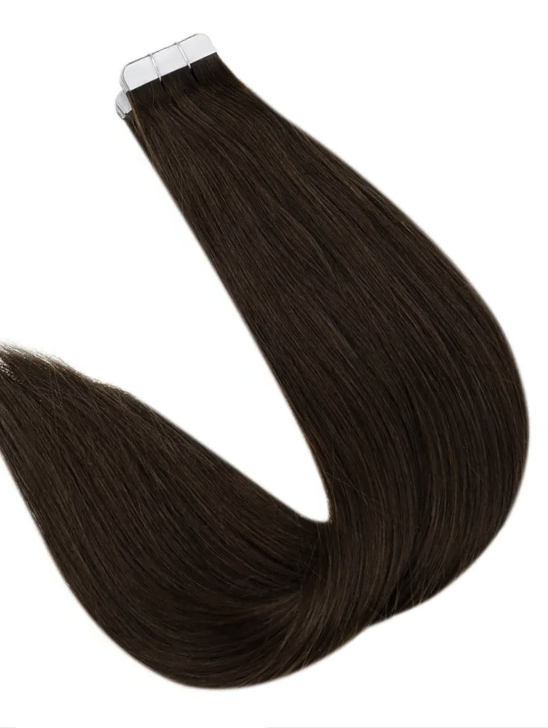 #12 DARK BROWN PREMIUM REMY TAPE HAIR EXTENSIONS