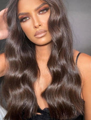 #2 CHOCOLATE BROWN CLIP IN HAIR EXTENSIONS EXTRA THICK 150 GRAMS