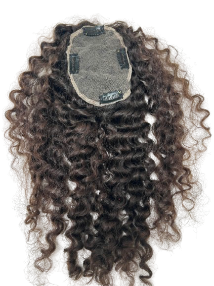 Full Coverage Brown Highlighted
Curly Hair Topper
