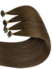 #4 WARM COCOA BROWN MEDIUM BROWN KERATIN BOND HAIR EXTENSIONS