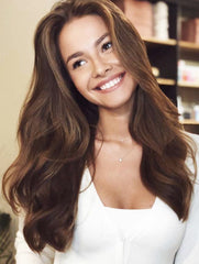 #8 LIGHT CHESTNUT BROWN WEFT WEAVE IN HAIR EXTENSIONS