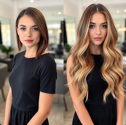 #4/12/8 BRONZE CARAMEL BALAYAGE TAPE HAIR EXTENSIONS