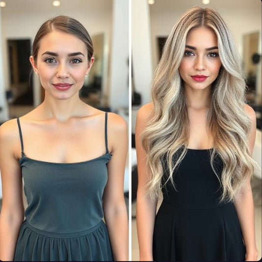 RUSSIAN #4/24/16 "BOHEMIAN BLONDE" HIGHLIGHTED BALAYAGE TAPE HAIR EXTENSIONS