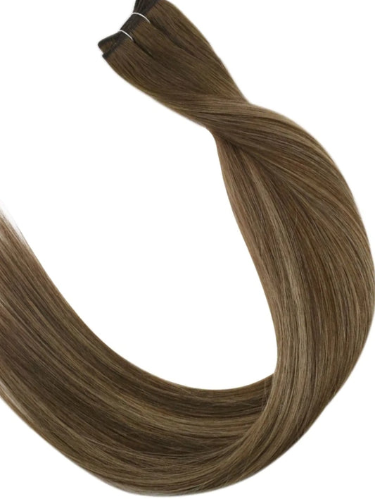 #4//16/10 "TAHITI" LIGHT BROWN ROOTS BLONDE HIGHLIGHT BALAYAGE WEFT