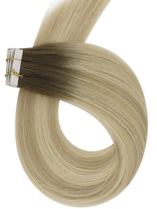 #6A/60/22 " SUMMER" ASH BLONDE BALAYAGE HAIR EXTENSIONS