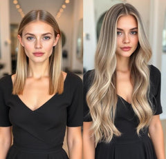 #4/60/613 "NORDIC BLONDE" BROWN TO BLONDE BALAYAGE HAIR EXTENSIONS