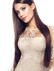 #4 cool medium brown micro bead virgin remy hair extensions