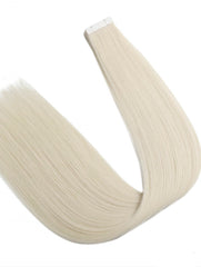 #60 Platinum Blonde Invisible Tape-In Hair Extensions