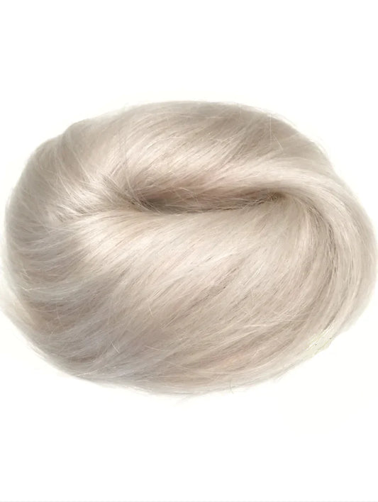 platinum blonde #60 hair bun messy bun human hair scrunchie