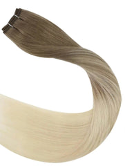 #6/22/60 "NORDIC BLONDE" BROWN TO BLONDE WEFT HAIR EXTENSIONS