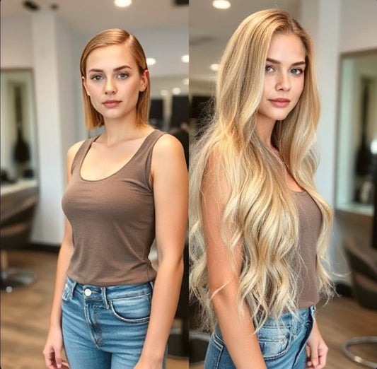 #6/613/60 "LEXI" LIGHT BROWN TO BLONDE BALAYAGE TAPE HAIR EXTENSIONS