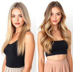 #6/613 LIGHT BROWN CARAMEL BLONDE HIGHLIGHTED TAPE HAIR EXTENSIONS - Pure Tape Hair Extensions