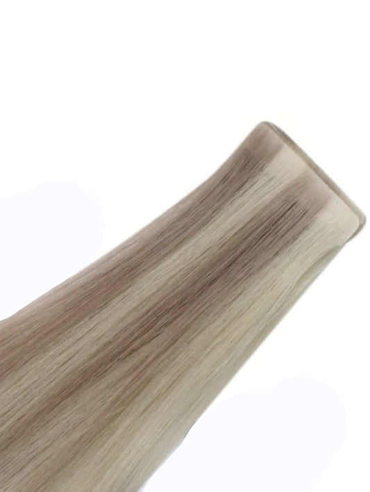 #10/613  Cool Brown & Blonde Highlight Invisible Tape Hair Extensions