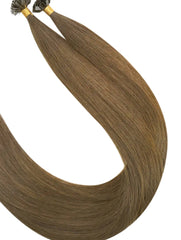 #8 LIGHT CHESTNUT BROWN KERATIN HAIR EXTENSIONS