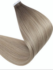 #8/16/60 "BONDI" ASH BROWN ROOT TO BLONDE TAPE HAIR EXTENSIONS.