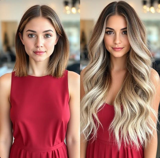 #8/60 "GLOW" ASH BROWN TO BLONDE BALAYAGE TAPE HAIR EXTENSIONS