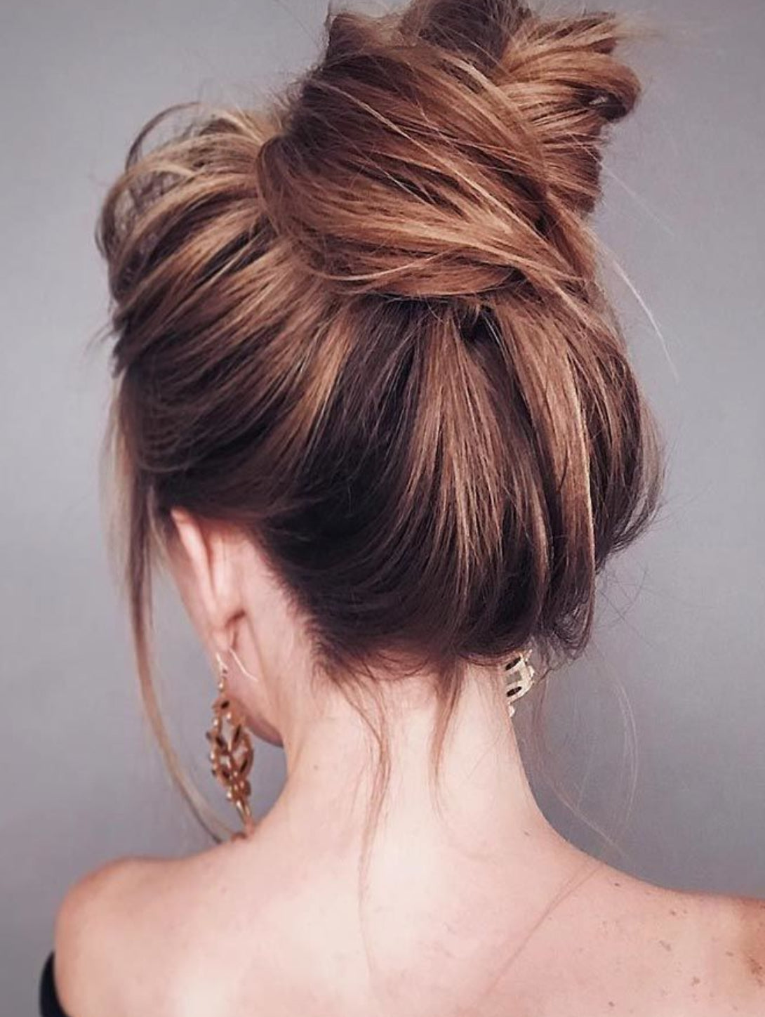 #8 light chestnut brown Highlighted -Booster Volume Bun - 100% human hair scrunchies bun