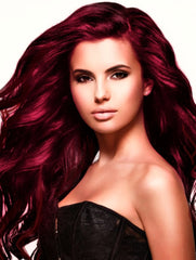 #99b BRIGHT BURGUNDY RED TAPE HAIR EXTENSIONS