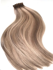 Tropic sands blonde balayage root stretch hair extensions 